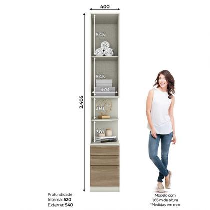 Imagem de mesa de cabeceira Modulado 02 Portas 03 Gavetas Predileto Henn Areia Hp Com Jequitibá