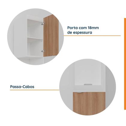 Imagem de Mesa de Cabeceira Modular Direita 2 Portas 1 Gaveta Hera CabeCasa MadeiraOriginals