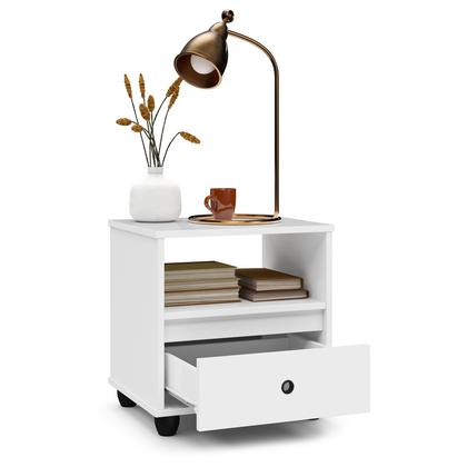 Imagem de Mesa de Cabeceira Mudo Box com Gaveta Nicho Cama Quarto