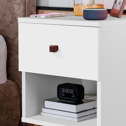 Imagem de Mesa De Cabeceira Mudo Box Quarto Cama Naty Branco