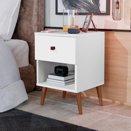 Imagem de Mesa De Cabeceira Mudo Box Quarto Cama Naty Branco
