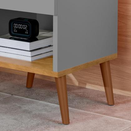 Imagem de Mesa De Cabeceira Mudo Box Quarto Cama Naty Cinza Nature