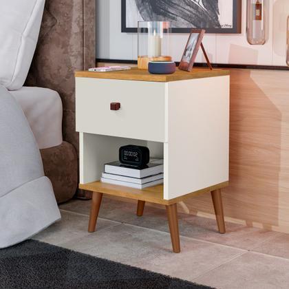 Imagem de Mesa De Cabeceira Mudo Box Quarto Cama Naty OffWhite Nature