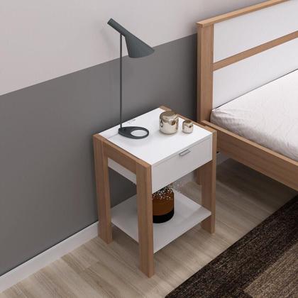 Imagem de Mesa De Cabeceira Multimóveis Vcr35003 Amêndoa/Branca