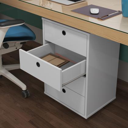 Imagem de Mesa de Cabeceira Multiuso Classic 4 Gavetas p/ Quarto ou Escritorio