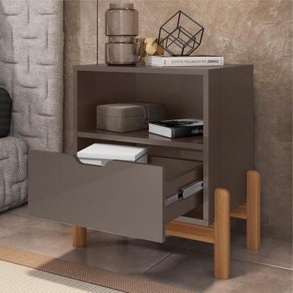 Imagem de Mesa de Cabeceira Nice Cinza Perola