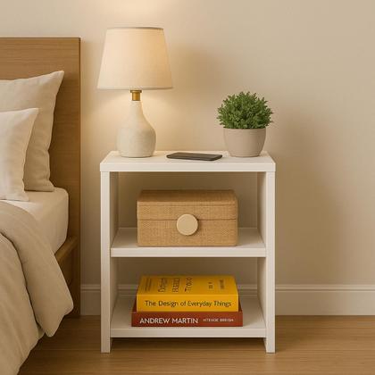 Imagem de Mesa De Cabeceira Nicho Moderna Lateral Mesinha Cama Decoração MDF Quarto Sala Escritório Organizador Armarinho Multiuso Apoio