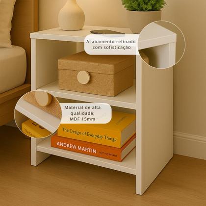 Imagem de Mesa de Cabeceira Nicho Quarto Casal Decoração Mesinha Apoio Cama Quarto Casal Solteiro Criado Mdf