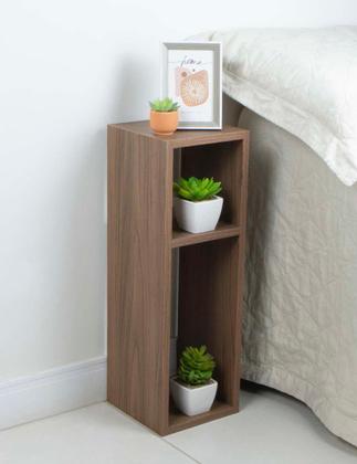 Mesa de Cabeceira Nogal Cama Solteiro Quarto Sala 20cm - Mercado das Prateleiras Imagem de Mesa de Cabeceira Nogal Cama Solteiro Quarto Sala 20cm