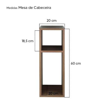 Mesa de Cabeceira Nogal Cama Solteiro Quarto Sala 20cm - Mercado das Prateleiras Imagem de Mesa de Cabeceira Nogal Cama Solteiro Quarto Sala 20cm