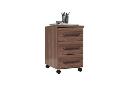 Imagem de Mesa de cabeceira office gaveteiro com rodízio 3 gaveta premium capuccino