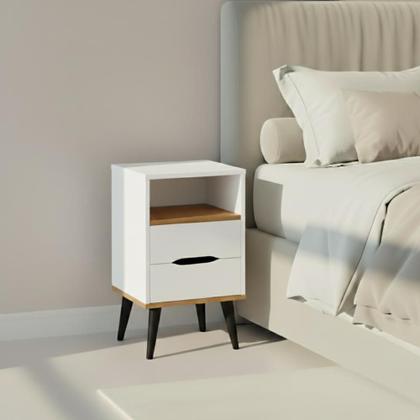 Imagem de Mesa de Cabeceira OLD 2 Gavetas e Nicho Para Quarto Moderno e Elegante
