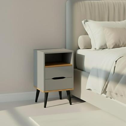 Imagem de Mesa de Cabeceira OLD 2 Gavetas e Nicho Para Quarto Moderno e Elegante