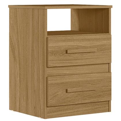 Imagem de Mesa de Cabeceira Para Quarto 2 Gavetas Kit 2 Ares M07 freijó - Mpozenato