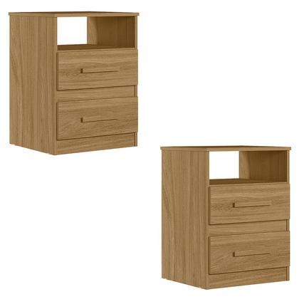 Imagem de Mesa de Cabeceira Para Quarto 2 Gavetas Kit 2 Ares M07 freijó - Mpozenato