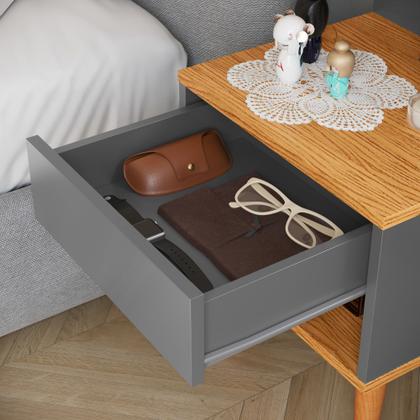 Imagem de Mesa de Cabeceira para Quarto com 1 Gaveta e Pés Retrô Sleep - Várias Cores