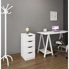 Imagem de Mesa De Cabeceira Para Quarto Escritório 4 Gavetas Branco Multivisão