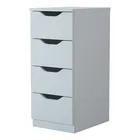 Imagem de Mesa De Cabeceira Para Quarto Escritório 4 Gavetas Branco Multivisão