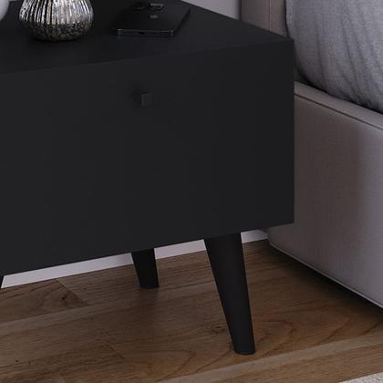 Imagem de Mesa de Cabeceira para Quarto Estilo Retro Romeu Com 1 Porta e Pés Antiumidade Lançamento T.L Moveis