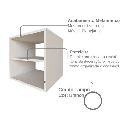 Imagem de Mesa de Cabeceira para Quarto / Nicho Suspenso com Prateleira