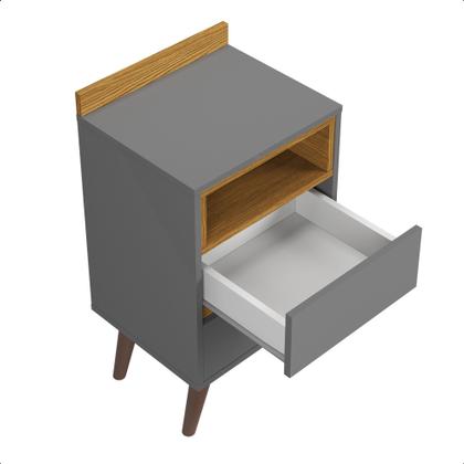 Imagem de Mesa De Cabeceira Para Quarto Pés Retro C/ Gaveta Alamo