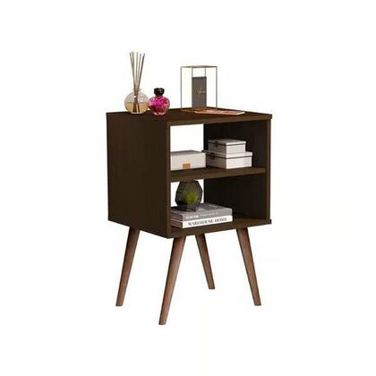 Imagem de Mesa De Cabeceira Pé Retrô Quarto Com Prateleira 1515 Canela