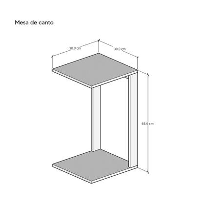 Imagem de Mesa De Cabeceira Pequena 30x30x65cm Preta Quarto Sala