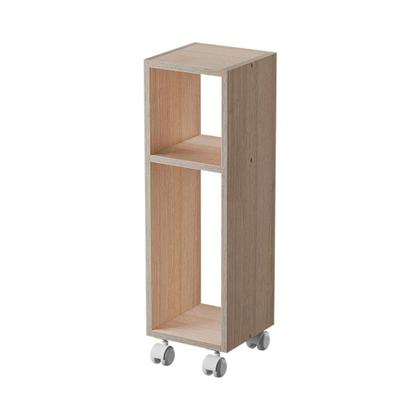 Imagem de Mesa De Cabeceira Pequena com rodinhas 20x20x60cm Carvalho Quarto Sala