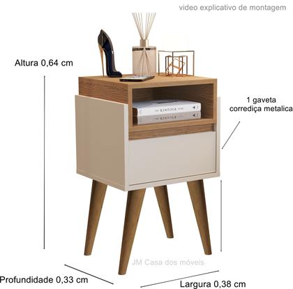 Imagem de Mesa de Cabeceira Pergola Plus 1 Gaveta Pés Palito 30cm Cores - Comprar moveis para sua casa