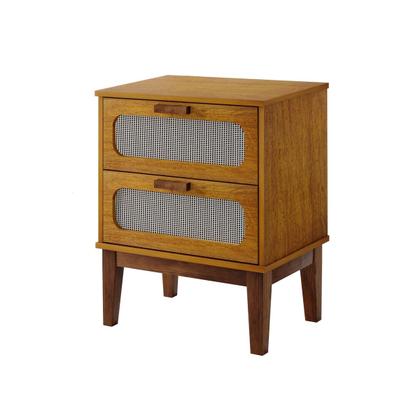 Imagem de Mesa de Cabeceira Pés de Madeira Estilo Retro 45cm Para Cama