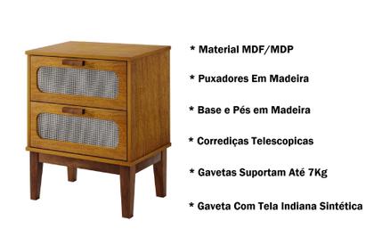 Imagem de Mesa de Cabeceira Pés de Madeira Estilo Retro 45cm Para Cama