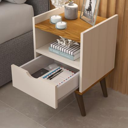 Imagem de Mesa De Cabeceira Pés Estilo Retrô Vintage Alice Off White/Freijo