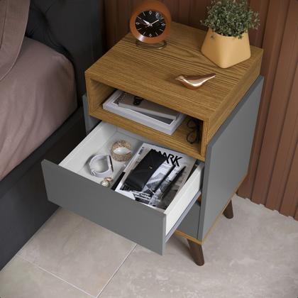 Imagem de Mesa de Cabeceira Pés Palito 2 Gavetas Veronica Cores  MOVEIS BARBOZA 