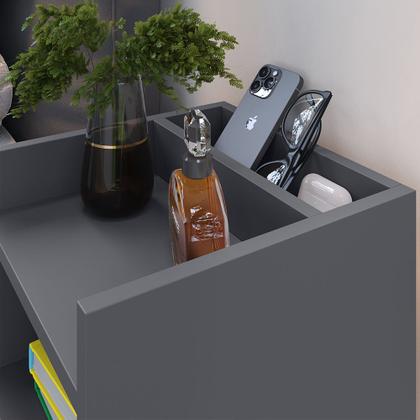 Imagem de Mesa de Cabeceira Pés Palito estilo retrô Max cor Cinza - Comprar Móveis em Casa