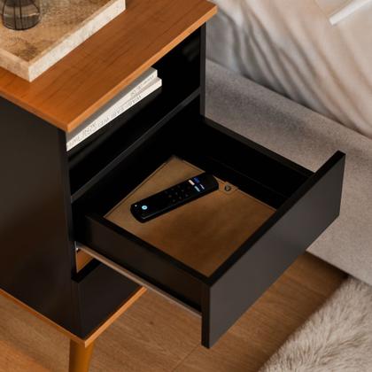 Imagem de Mesa de cabeceira Pop Com 2 Gavetas Nicho e Pés Palito