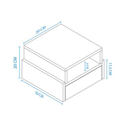 Imagem de Mesa De Cabeceira Prateleira Com Gaveta Inferior Mdf