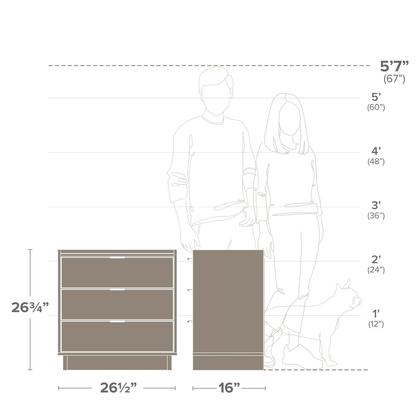 Imagem de Mesa de cabeceira Prepac Simply Modern Natural Oak 3 gavetas