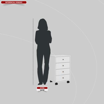 Imagem de Mesa de Cabeceira Presence 4 Gavetas 45 cm c/ Rodinha - Criado Demobile