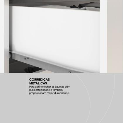 Imagem de Mesa de Cabeceira Presence 4 Gavetas 45 cm c/ Rodinha - Criado Demobile