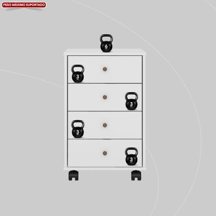 Imagem de Mesa de Cabeceira Presence 4 Gavetas 45 cm c/ Rodinha - Criado Demobile