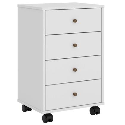 Imagem de Mesa de Cabeceira Presence 4 Gavetas 45 cm c/ Rodinha - Criado Demobile