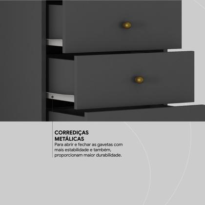 Imagem de Mesa de Cabeceira Presence 4 Gavetas 45 cm c/ Rodinha - Criado Demobile