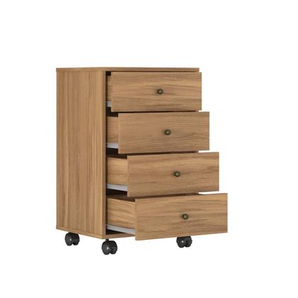 Imagem de Mesa de Cabeceira Presence com 4 Gavetas - Amêndola Touch