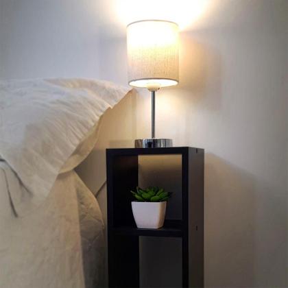 Imagem de Mesa de Cabeceira Preta Cama Solteiro Quarto Sala 20cm