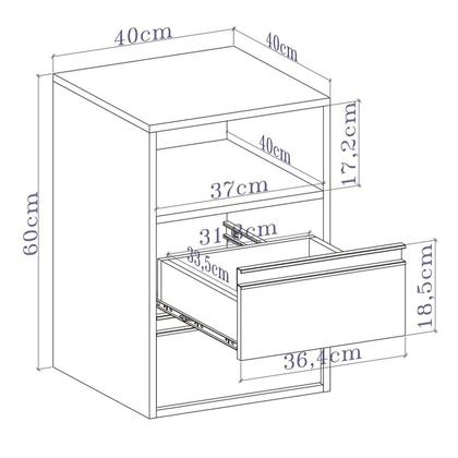 Imagem de Mesa de Cabeceira Puxador Calha 2g Freijo/off White
