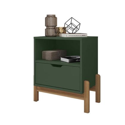 Imagem de Mesa de Cabeceira Quarto Antares 1 Gaveta Pés Madeira Maciça