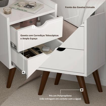 Imagem de Mesa de Cabeceira Quarto Casal/Solteiro Juma Branco 
