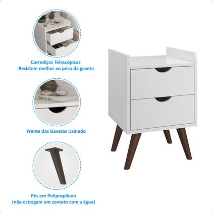 Imagem de Mesa de Cabeceira Quarto Casal/Solteiro Juma Branco 