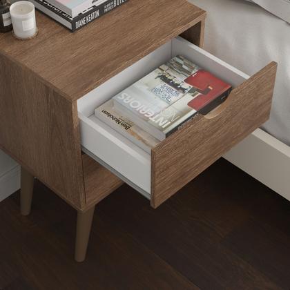 Imagem de Mesa de Cabeceira Quarto Casal solteiro Madri 2 gavetas Varias cores - Móveis Barboza