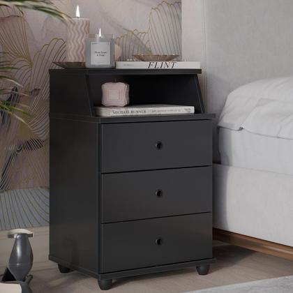 Imagem de Mesa de Cabeceira Quarto Luxo New com 3 Gavetas